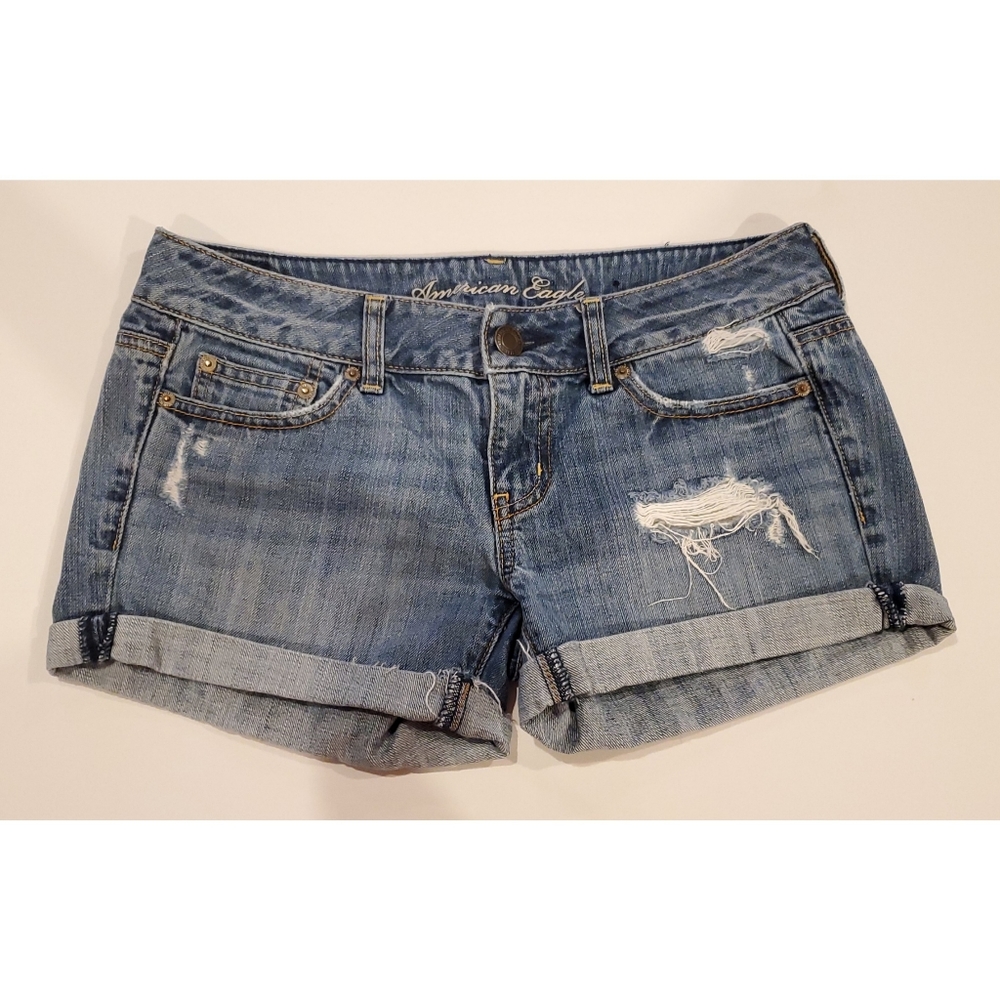 American Eagle Distressed Denim Jean Shorts Size 4